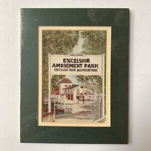 Mary Ostazeski Matted Excelsior Amusement Park Print Sealed